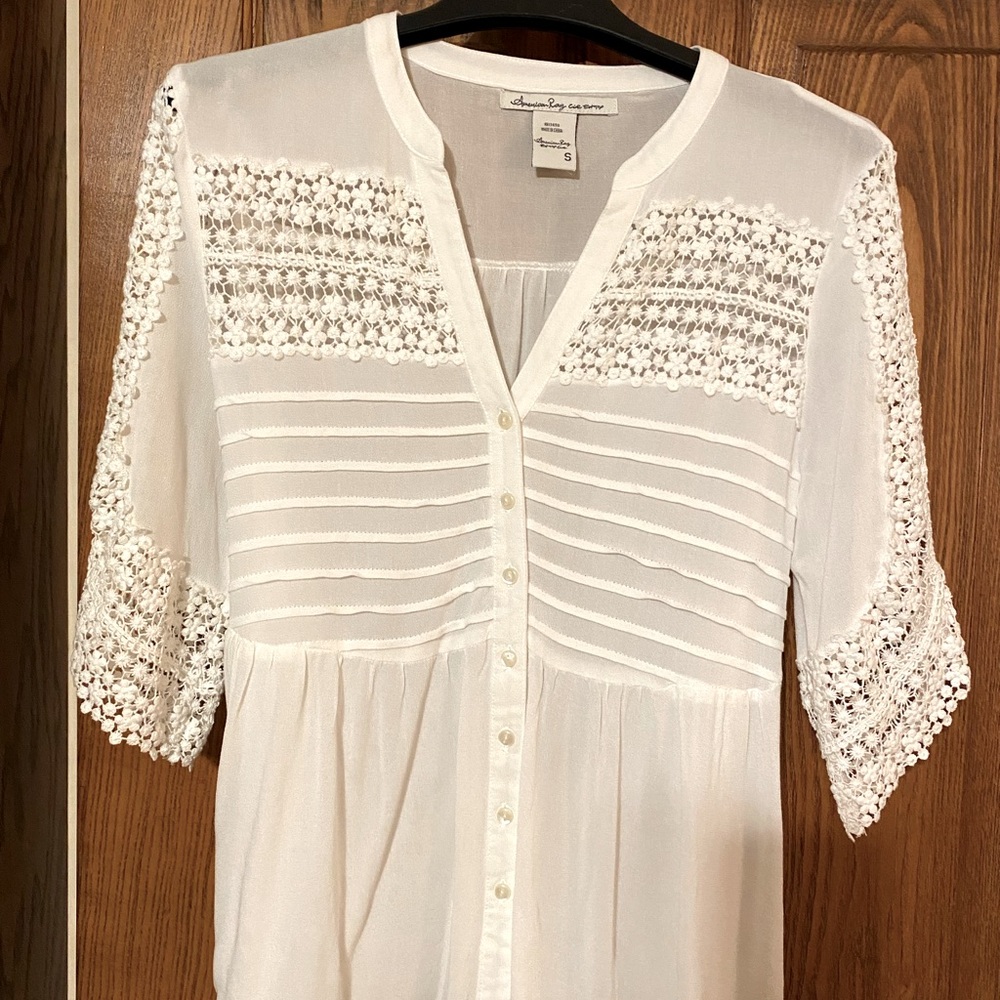 Womens Lovely Sheer Blouse, Size Small